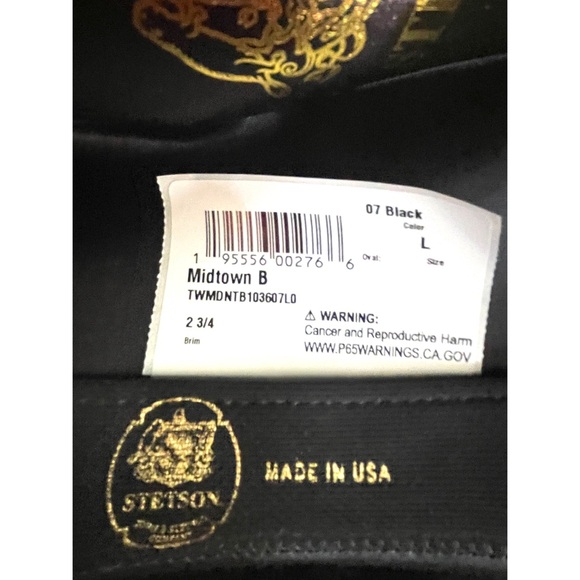 STETSON MIDTOWN WIDE FLAT BRIM WESTERN HAT BLACK SIZE LARGE MEN’S - Picture 8 of 8